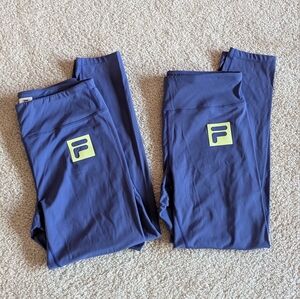 Fila Purple Leggings with Red and Blue Logo